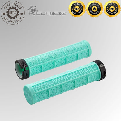 Supacaz Grizips Lock-On Bicycle Grips 135mm Silicone Anti-Slip MTB BMX Handlebar Grips (Pair)