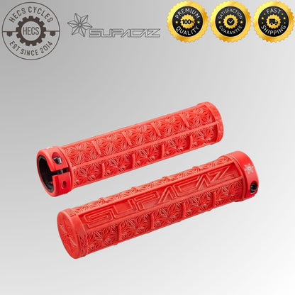 Supacaz Grizips Lock-On Bicycle Grips 135mm Silicone Anti-Slip MTB BMX Handlebar Grips (Pair)