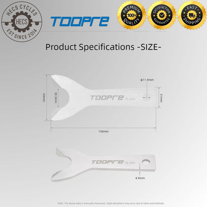 TOOPRE Bicycle Crown Race Remover Tool 1-1/8" 1-1/2" Headset Base Removal Wrench