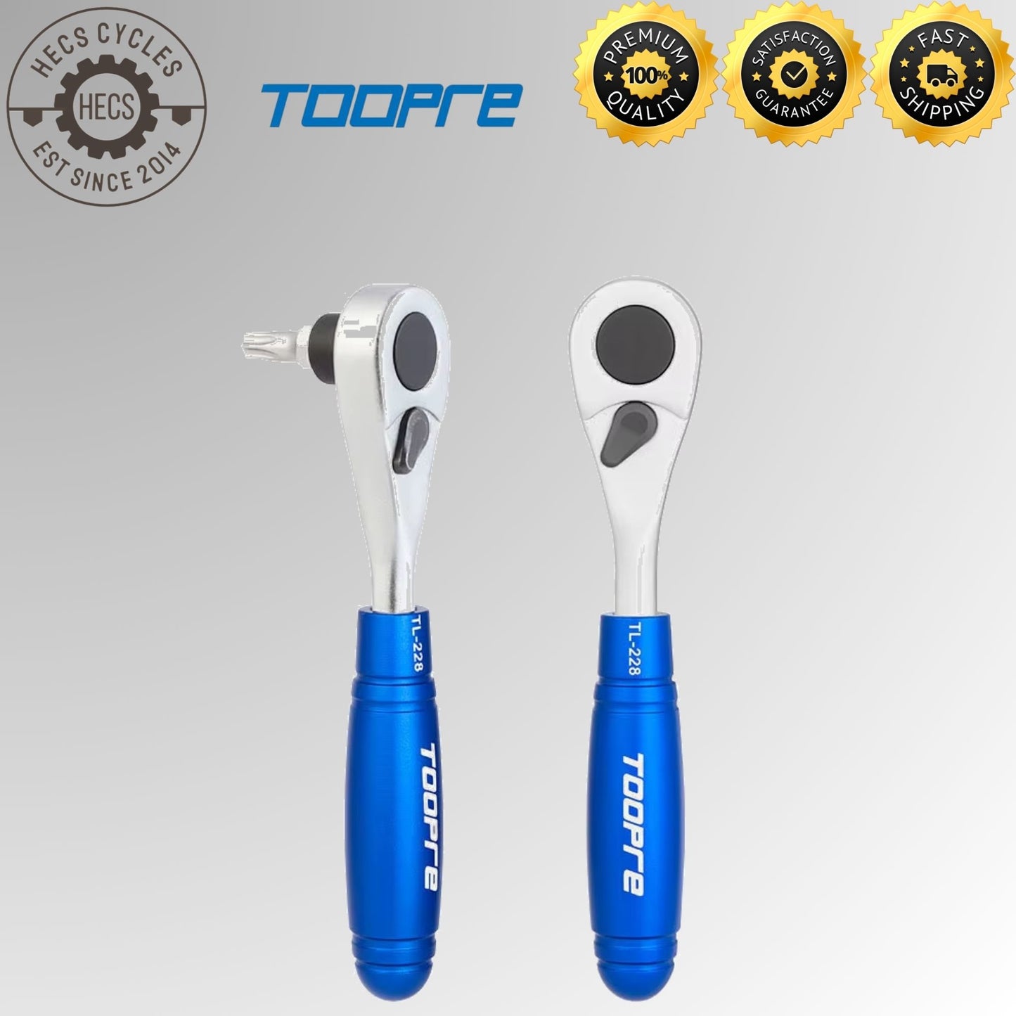 TOOPRE Portable Bicycle Ratchet Wrench Set Multifunctional Compact Repair Toolkit Tire Repair Tool for Cycling Essential