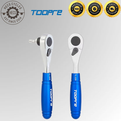 TOOPRE Portable Bicycle Ratchet Wrench Set Multifunctional Compact Repair Toolkit Tire Repair Tool for Cycling Essential