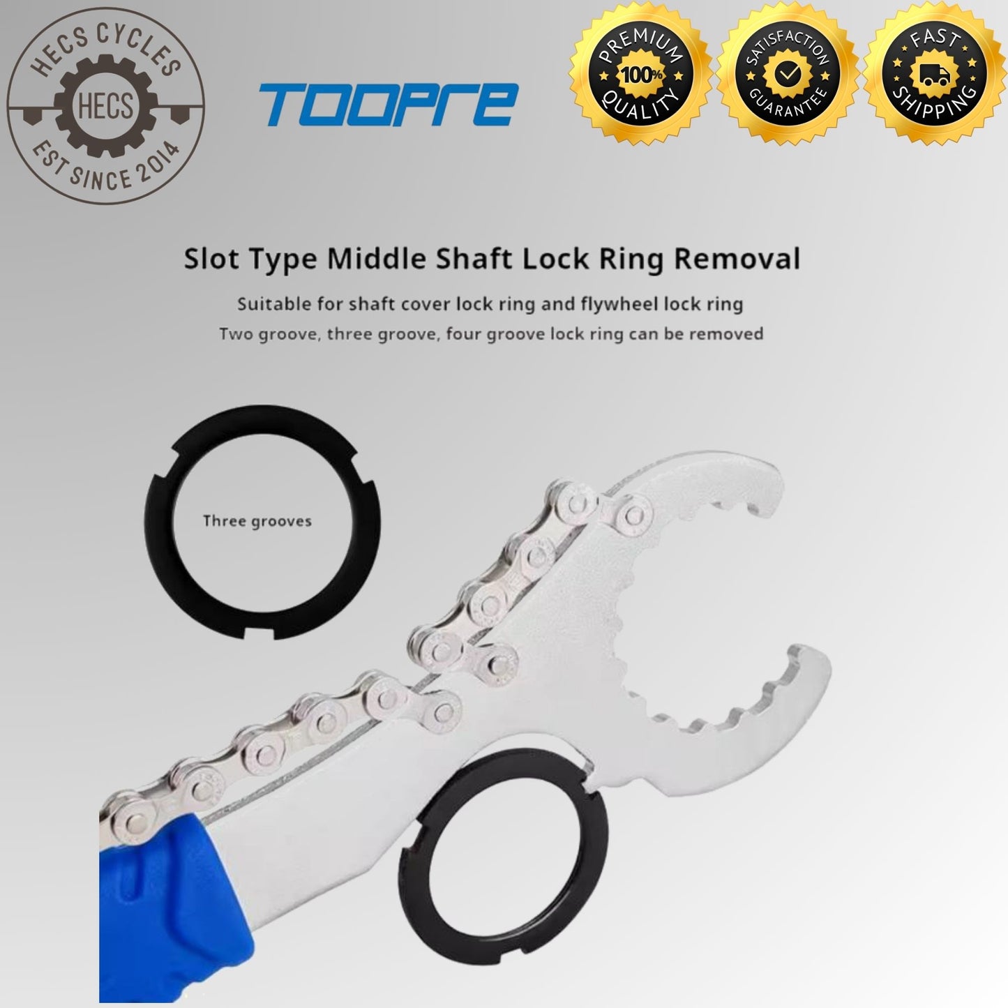 TOOPRE 3-in-1 Cassette, Bottom Bracket, and Lockring Removal Wrench Bicycle Tool