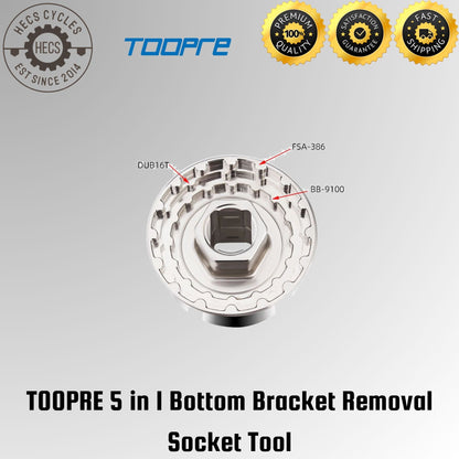 TOOPRE 5 in 1 Bottom Bracket Removal Socket Tool Socket