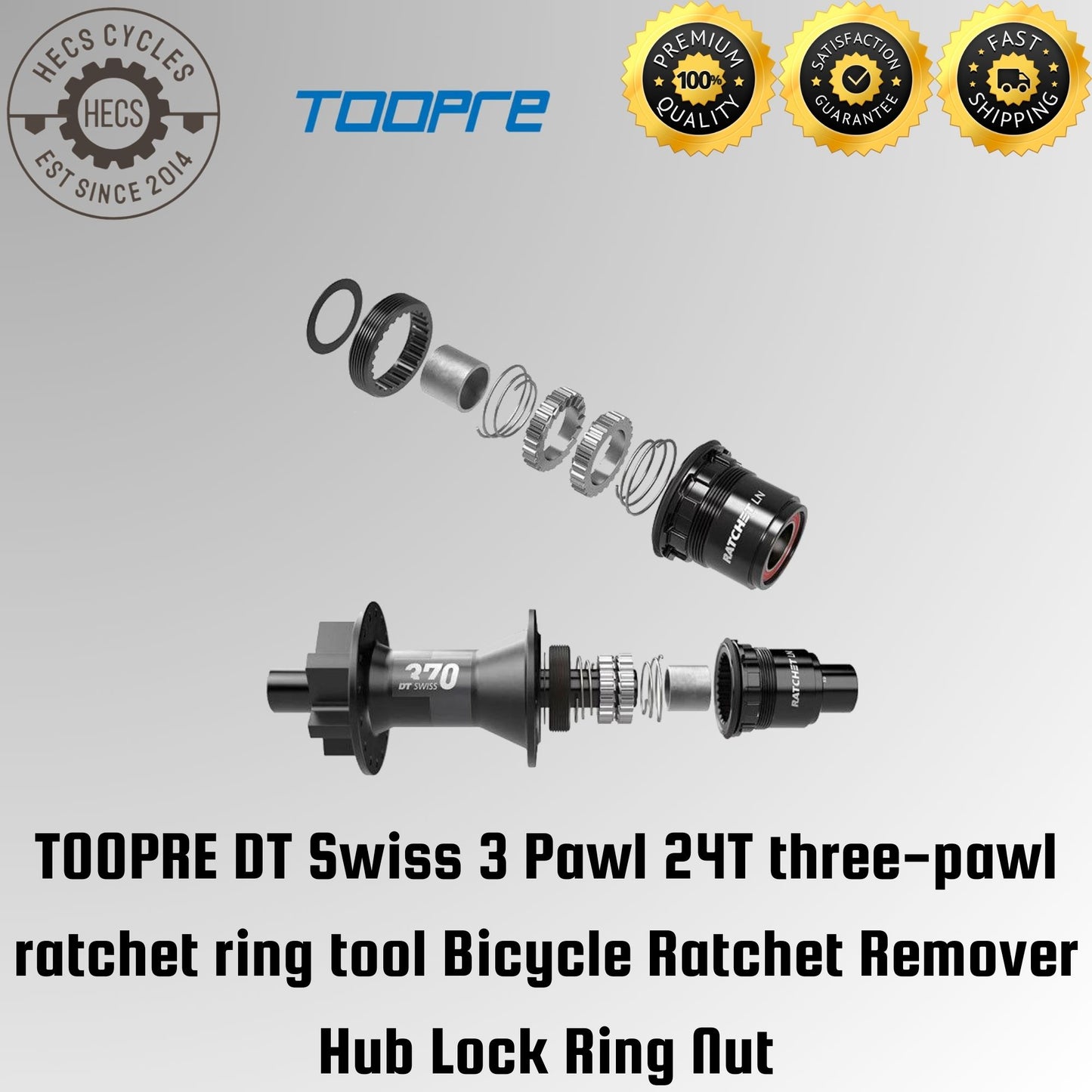 TOOPRE DT Swiss 3 Pawl 24T three-pawl ratchet ring tool Bicycle Ratchet Remover Hub Lock Ring Nut
