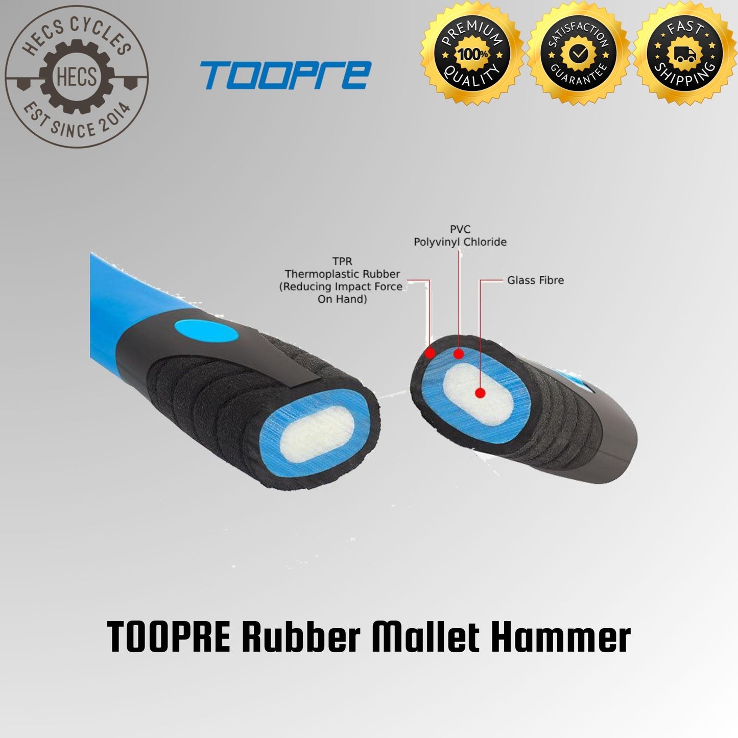 TOOPRE Rubber Mallet Hammer