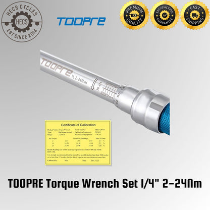 TOOPRE Torque Wrench Set 1/4" 2-24Nm