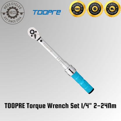 TOOPRE Torque Wrench Set 1/4" 2-24Nm