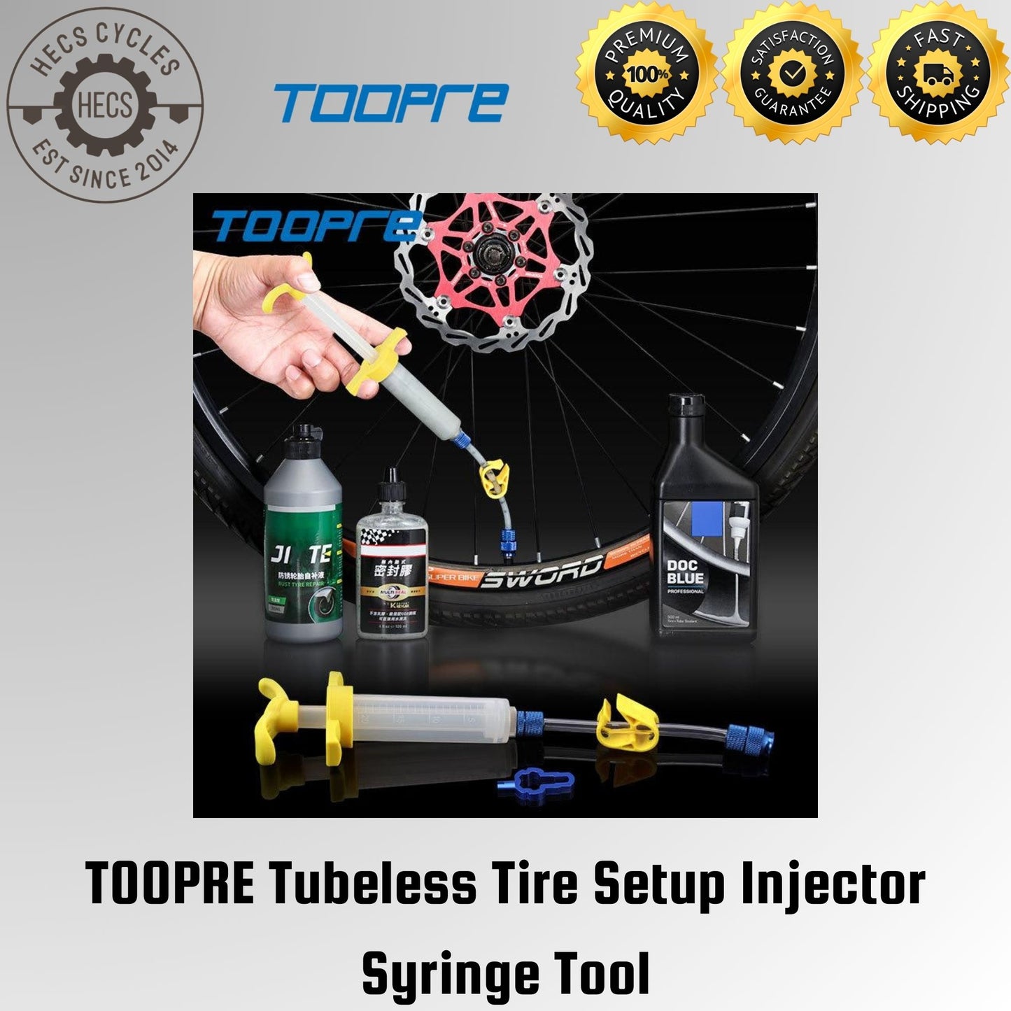 TOOPRE Tubeless Tire Setup Injector Syringe Tool