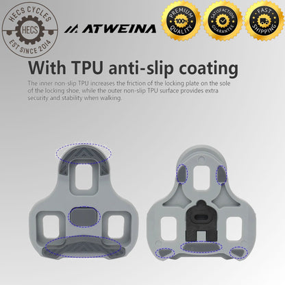 ATWEINA Road Bike Look KEO Pedal Cleats 0°/4.5°/9° Adjustable Float