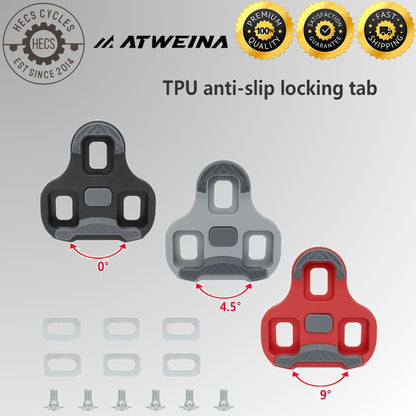 ATWEINA Road Bike Look KEO Pedal Cleats 0°/4.5°/9° Adjustable Float