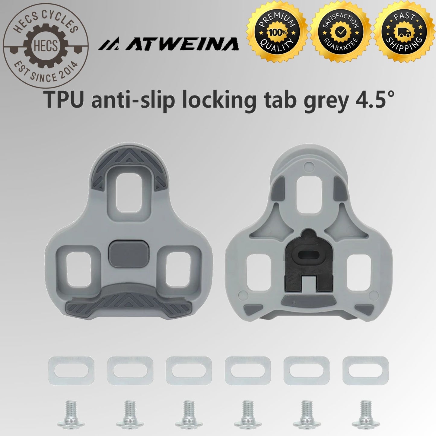 ATWEINA Road Bike Look KEO Pedal Cleats 0°/4.5°/9° Adjustable Float