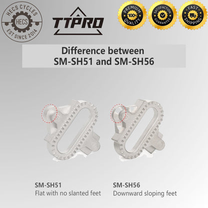 TTPRO SH51/SH56 SPD Pedal Cleats Set Single & Multi Release Mountain Bike Cleats Compatible with Shimano SPD Shoes