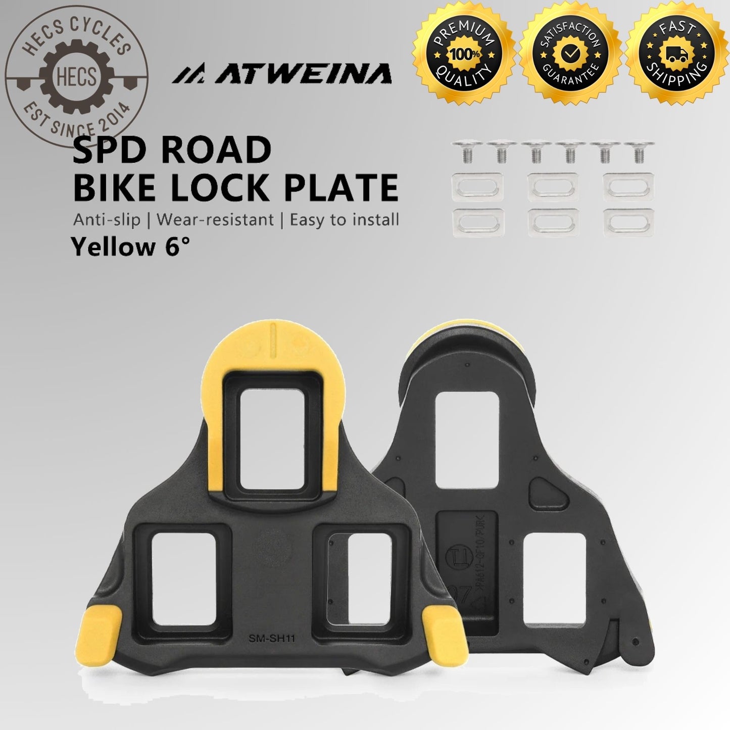 ATWEINA SH10 SH11 12 SPD SL Cleats Set Road Bike Cleats Compatible with Shimano SPD SL Shoes