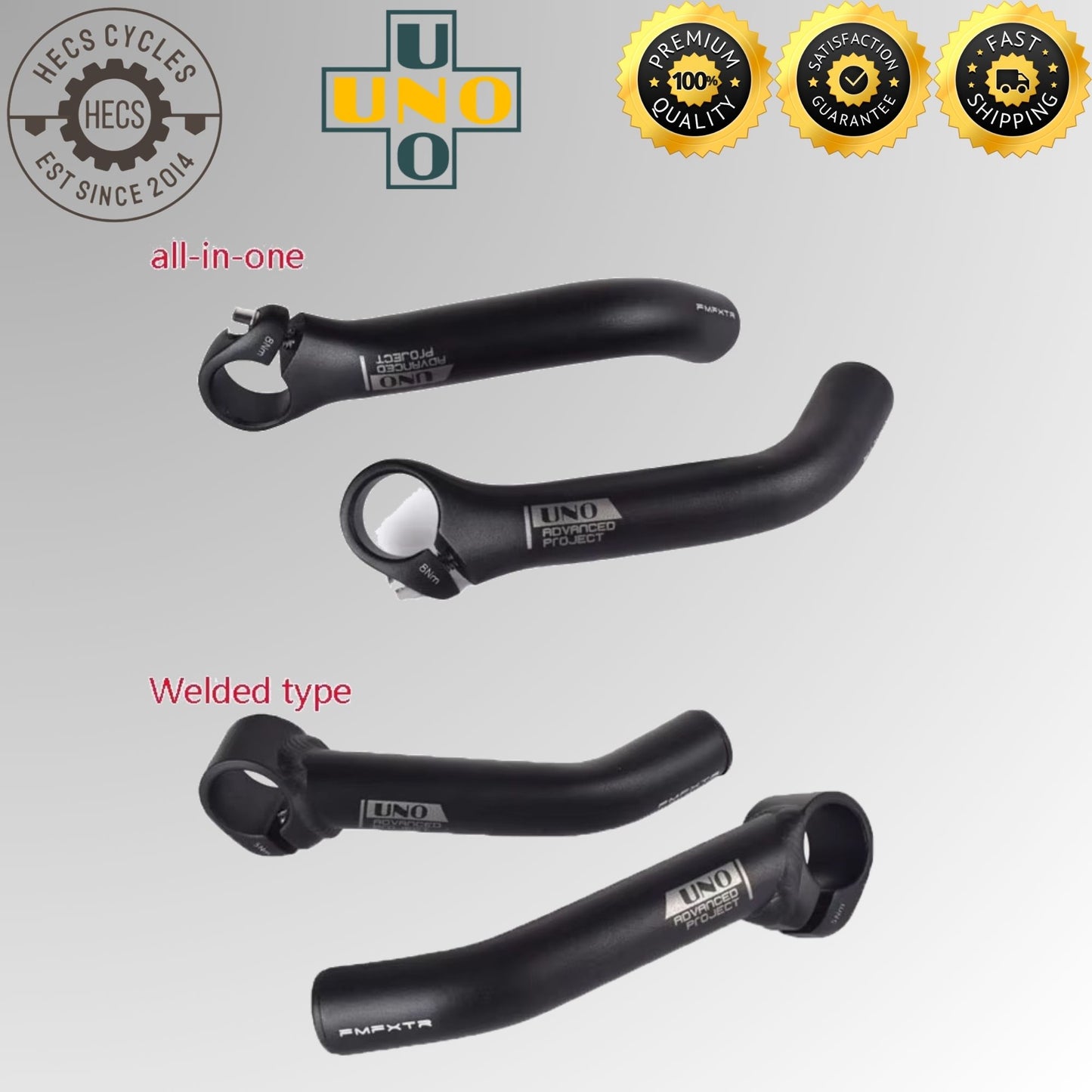 UNO 1 Pair Aluminum Alloy Bicycle Bar Ends Ergonomic Handlebar Horn Grips for MTB Road Bike