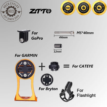 Universal CNC Bicycle Computer & Camera Mount Handlebar Extension Holder for Garmin, Bryton, CATEYE & GoPro