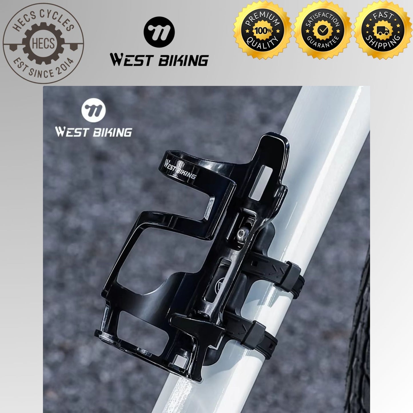 WEST BIKING Bicycle Water Bottle Cage Holder with Silicone Anti-Slip Straps MTB Road Bike Bottle Mount Cycling Accessories