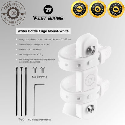 WEST BIKING Bicycle Water Bottle Cage Holder with Silicone Anti-Slip Straps MTB Road Bike Bottle Mount Cycling Accessories