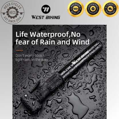 WEST BIKING Mini Bike Pump Portable Aluminium Alloy Bicycle Tyre Pump Presta Schrader Valve MTB Road Cycling Inflator