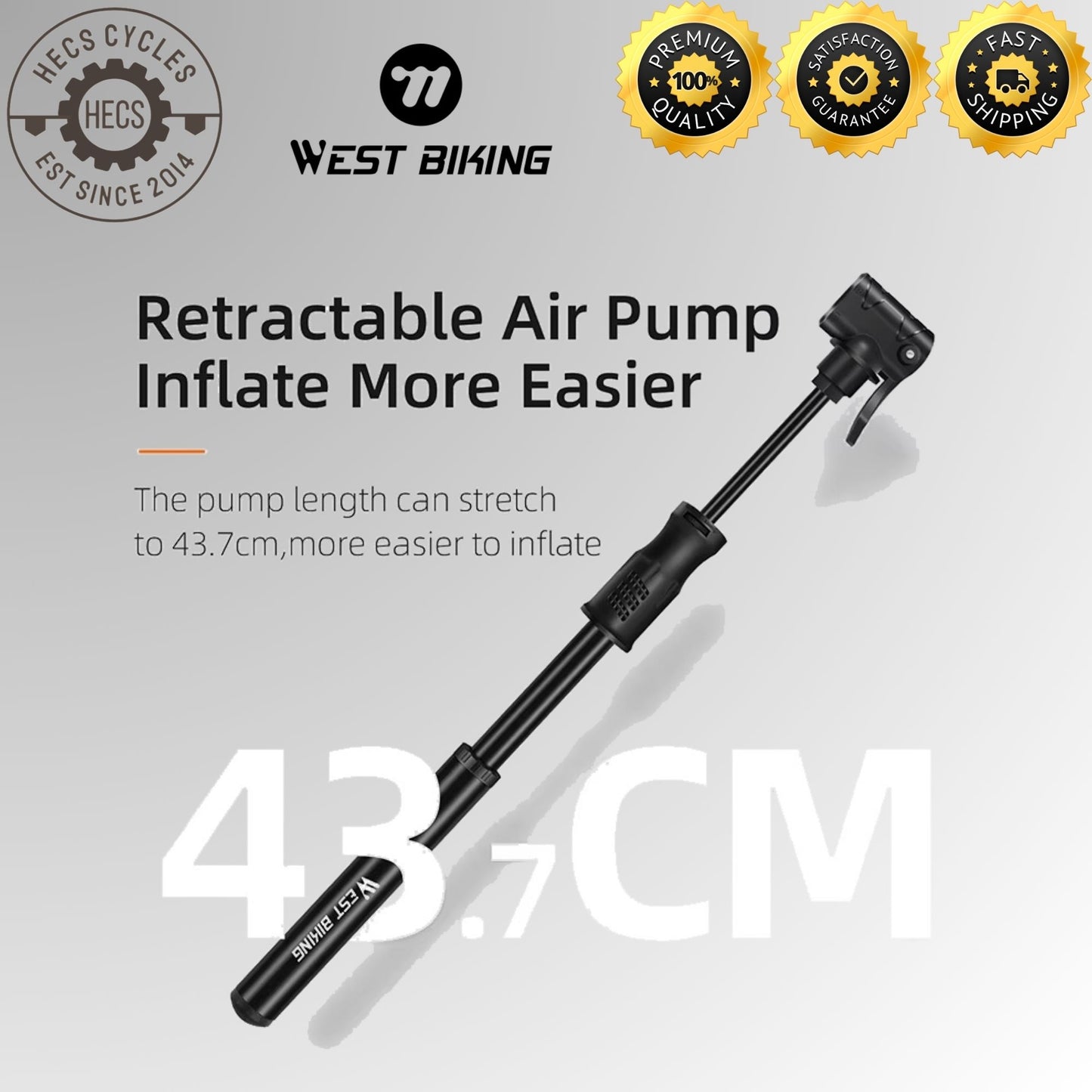 WEST BIKING Mini Bike Pump Portable Aluminium Alloy Bicycle Tyre Pump Presta Schrader Valve MTB Road Cycling Inflator