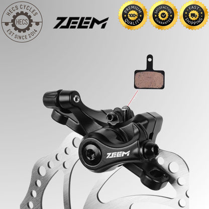 ZEEM Mechanical Disc Brake Caliper with M315/MT200 Pads CNC One Piece Aluminum Bicycle MTB Brakes