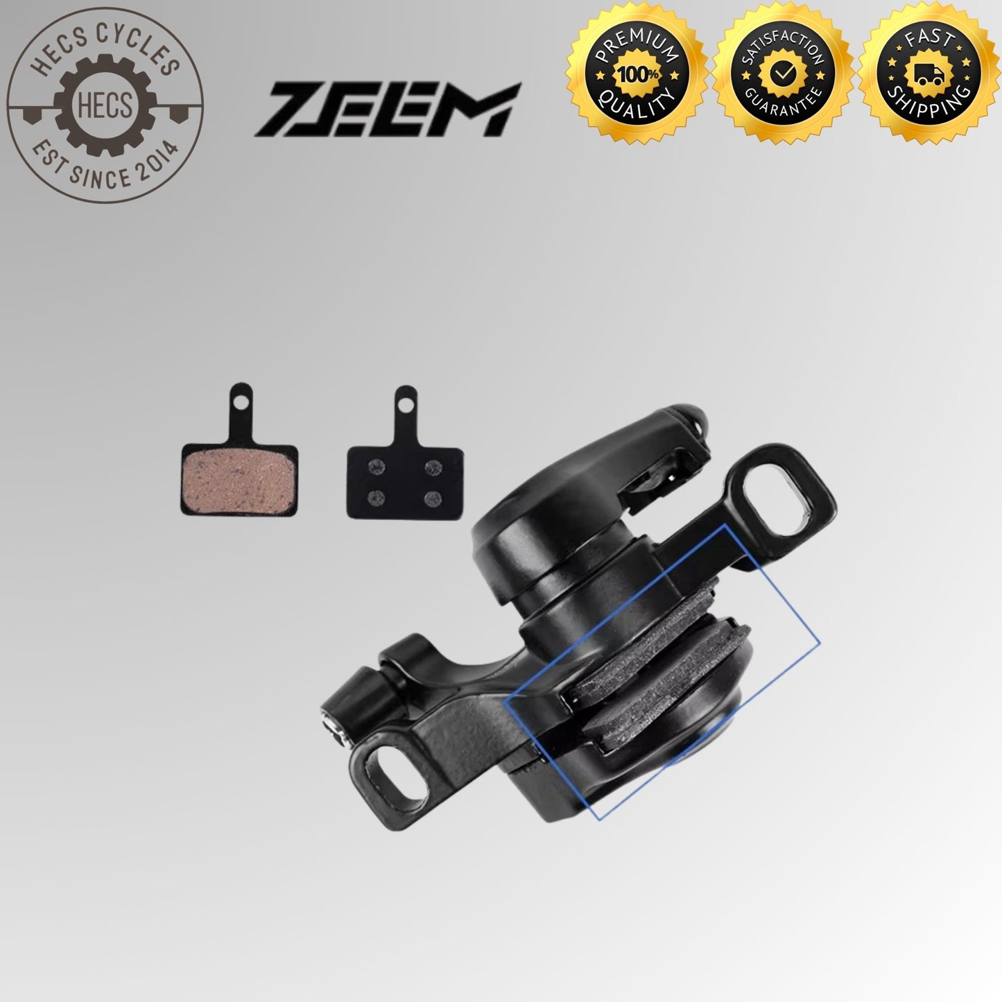 ZEEM Mechanical Disc Brake Caliper with M315/MT200 Pads CNC One Piece Aluminum Bicycle MTB Brakes