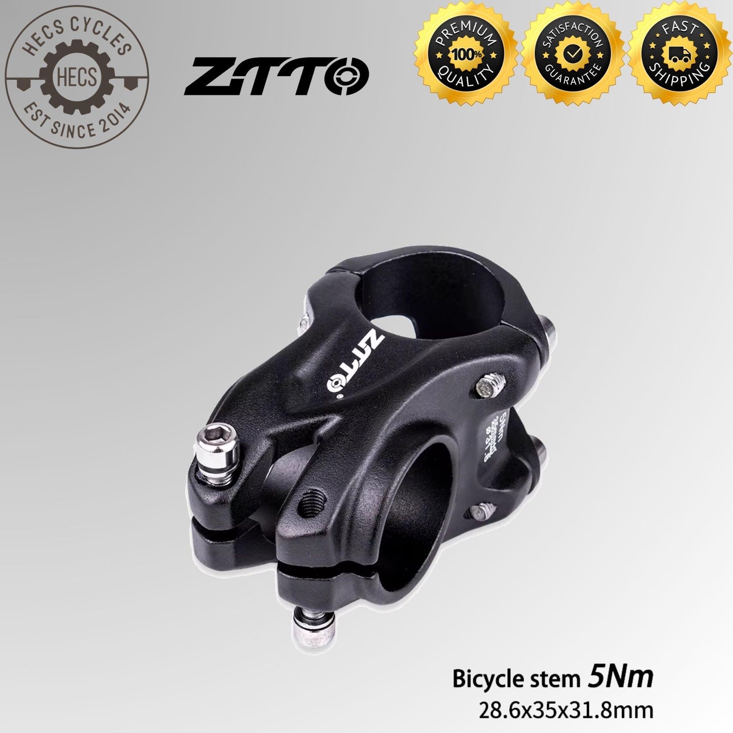 ZTTO 35mm Short MTB Stem 31.8mm Clamp Lightweight Hollow Handlebar Stem for XC and Trail