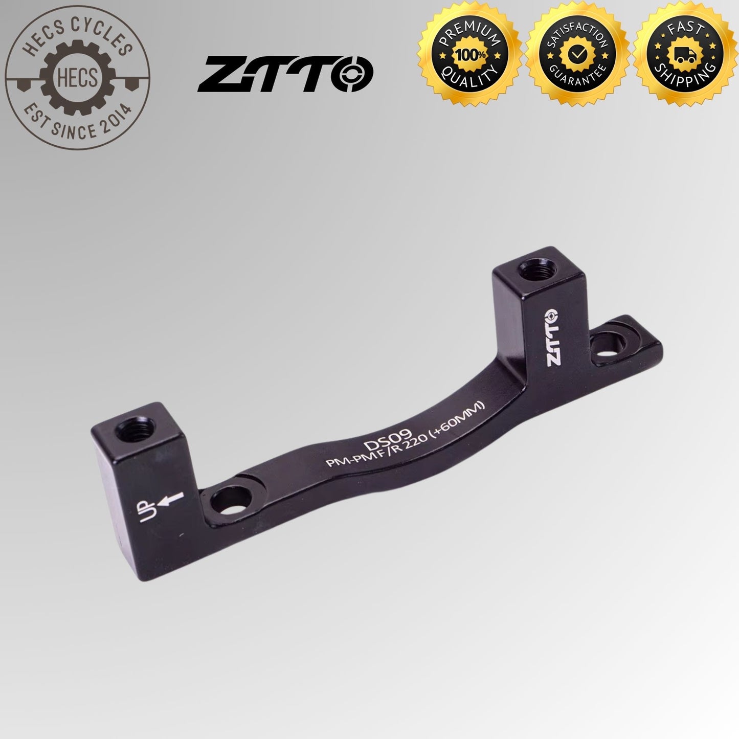 ZTTO DS09 220mm Rotor Brake Adapter PM-PM +60mm Offset MTB Disc Brake Caliper Mount Front/Rear