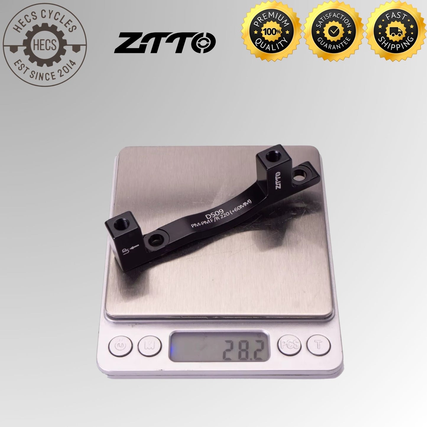ZTTO DS09 220mm Rotor Brake Adapter PM-PM +60mm Offset MTB Disc Brake Caliper Mount Front/Rear