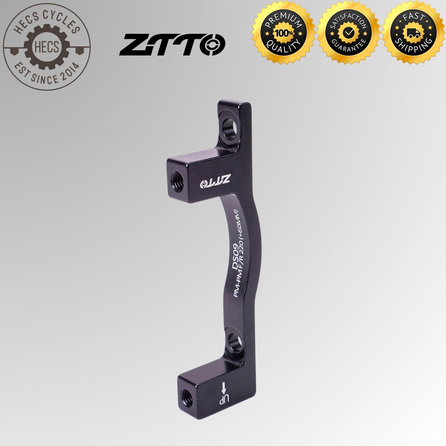 ZTTO DS09 220mm Rotor Brake Adapter PM-PM +60mm Offset MTB Disc Brake Caliper Mount Front/Rear