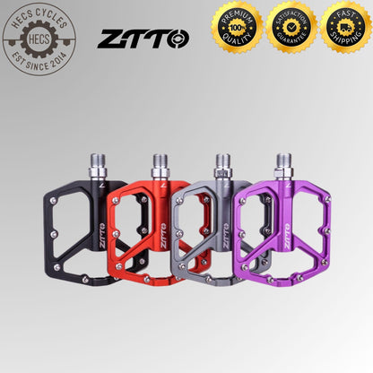 ZTTO MTB Ultralight Anti-Slip Flat Aluminum Alloy Bike Pedals – Smooth Bearing Pedals for MTB & Road Cycling