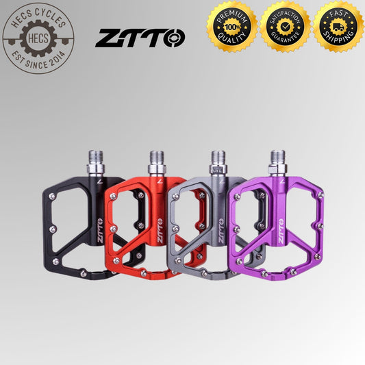 ZTTO MTB Ultralight Anti-Slip Flat Aluminum Alloy Bike Pedals – Smooth Bearing Pedals for MTB & Road Cycling