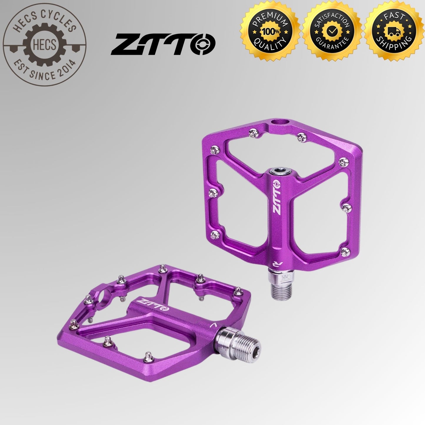 ZTTO MTB Ultralight Anti-Slip Flat Aluminum Alloy Bike Pedals – Smooth Bearing Pedals for MTB & Road Cycling