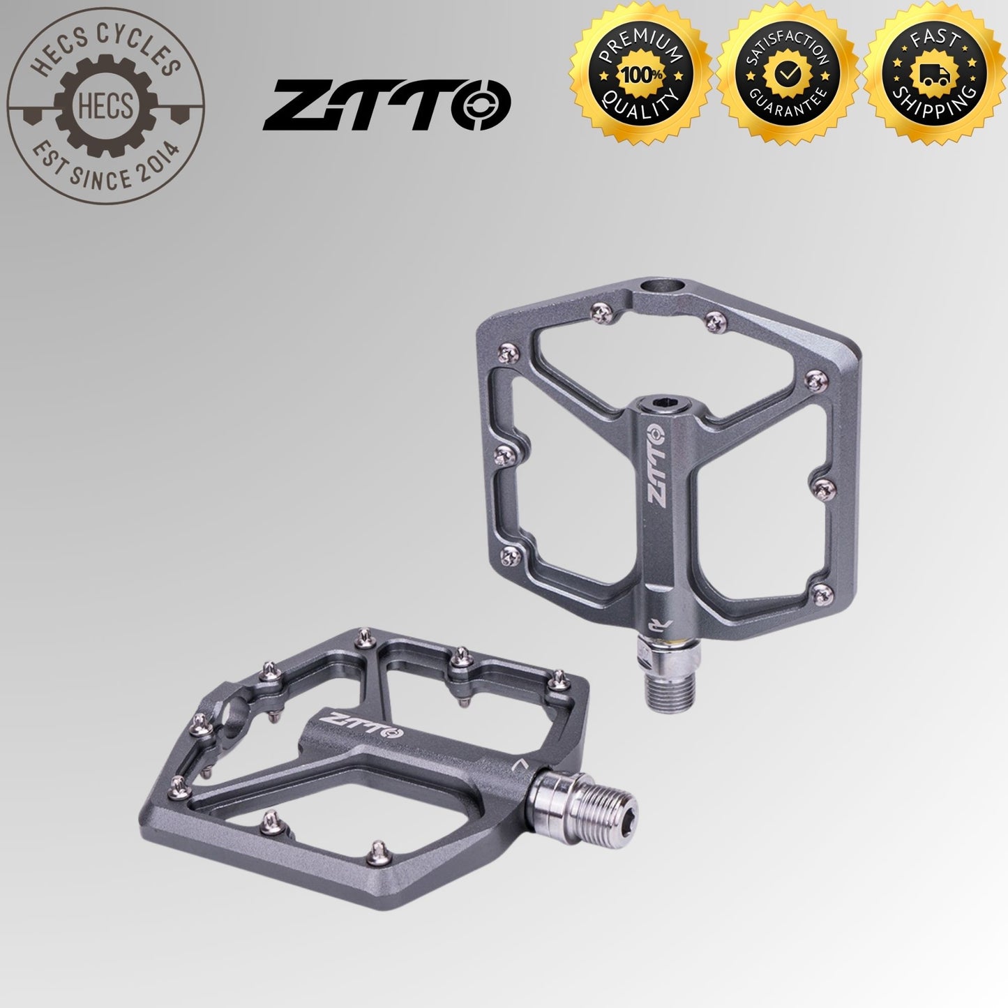 ZTTO MTB Ultralight Anti-Slip Flat Aluminum Alloy Bike Pedals – Smooth Bearing Pedals for MTB & Road Cycling