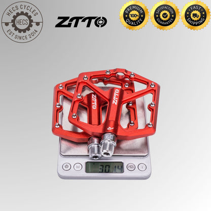 ZTTO MTB Ultralight Anti-Slip Flat Aluminum Alloy Bike Pedals – Smooth Bearing Pedals for MTB & Road Cycling