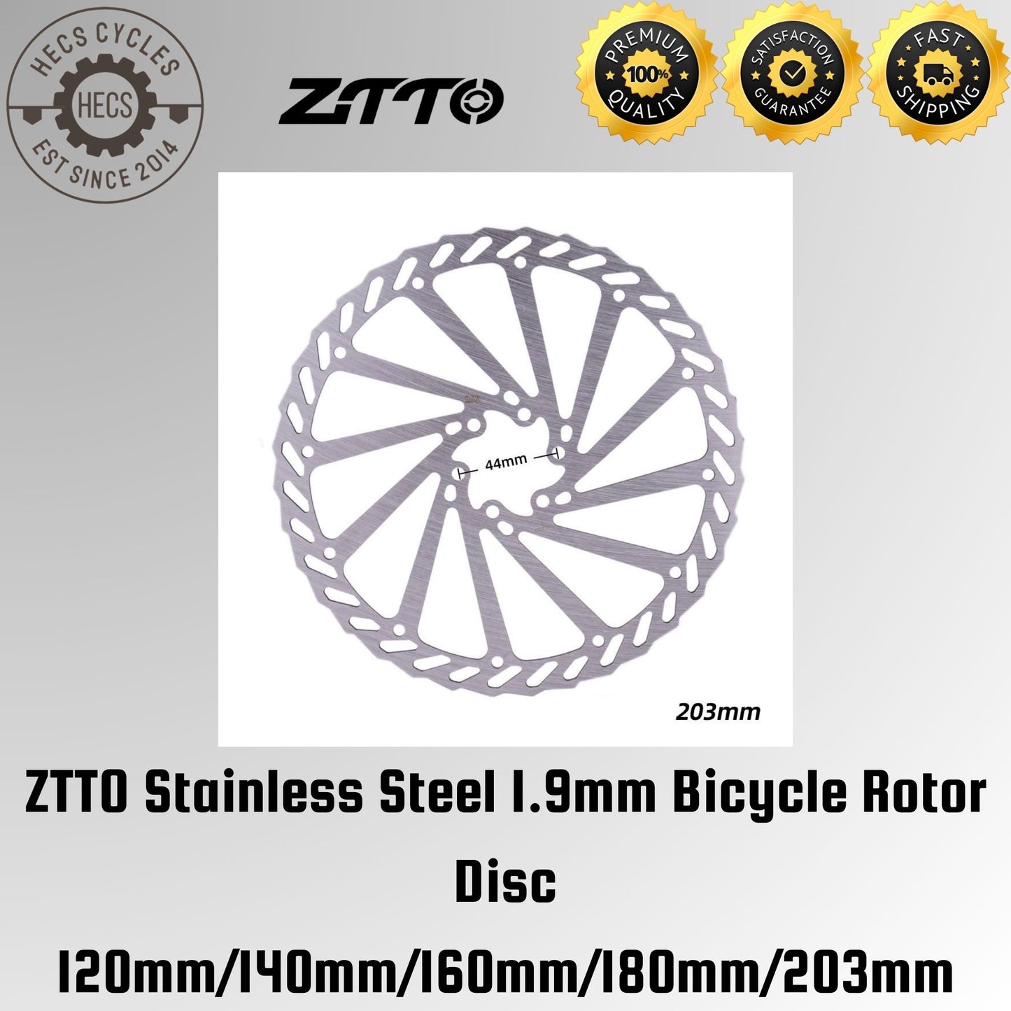 ZTTO Stainless Steel 1.9mm Bicycle Rotor Disc 120mm/140mm/160mm/180mm/203mm