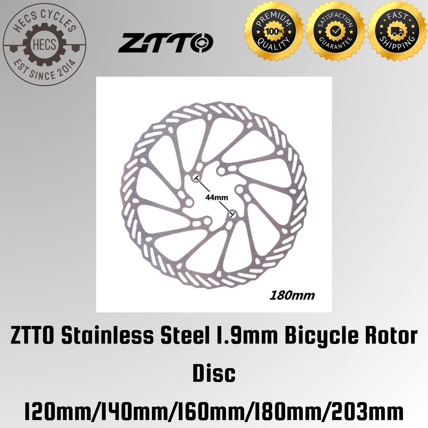 ZTTO Stainless Steel 1.9mm Bicycle Rotor Disc 120mm/140mm/160mm/180mm/203mm