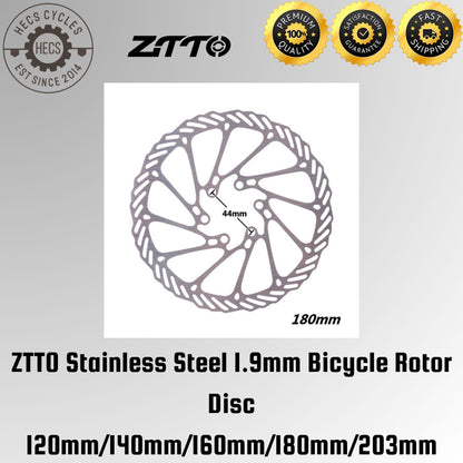 ZTTO Stainless Steel 1.9mm Bicycle Rotor Disc 120mm/140mm/160mm/180mm/203mm