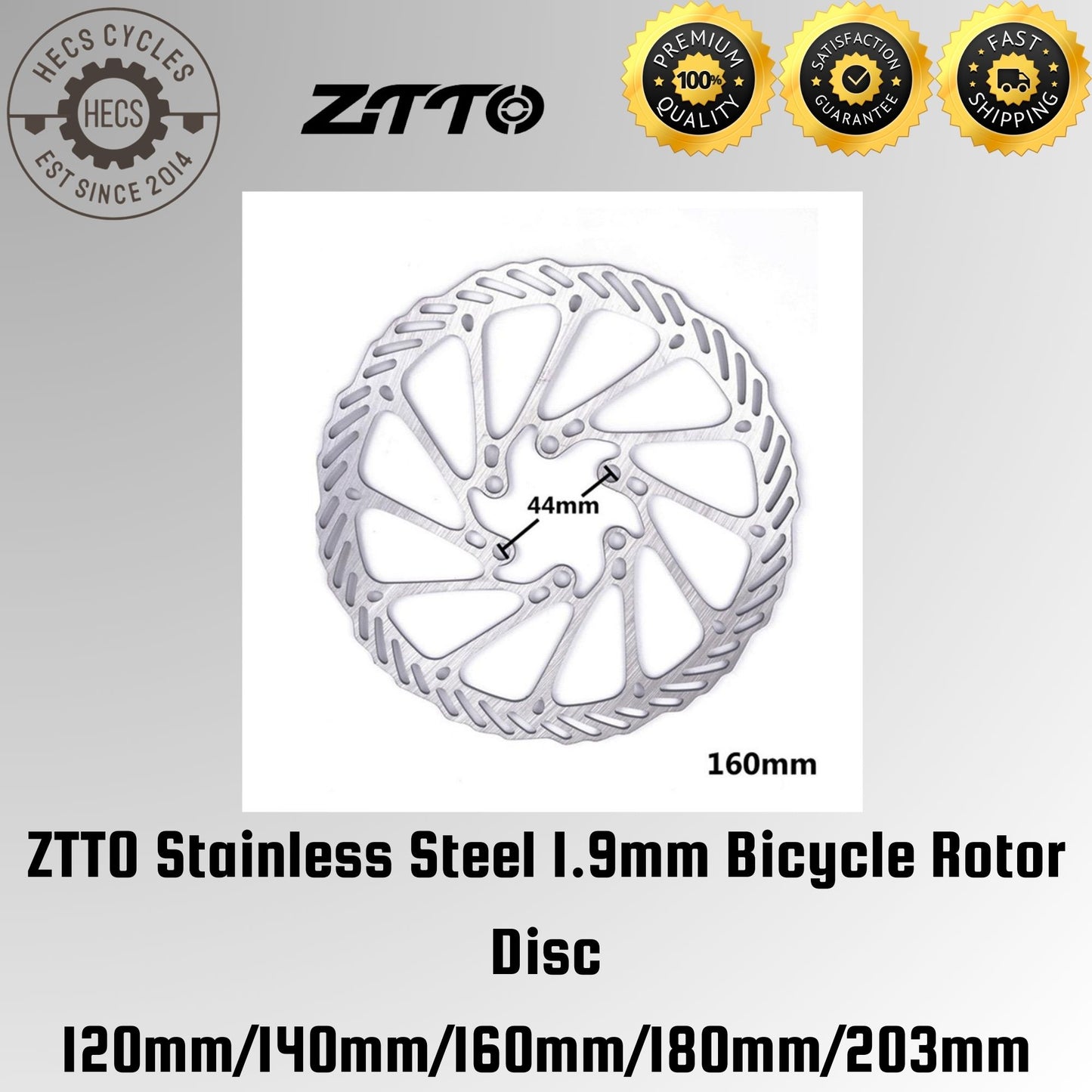 ZTTO Stainless Steel 1.9mm Bicycle Rotor Disc 120mm/140mm/160mm/180mm/203mm