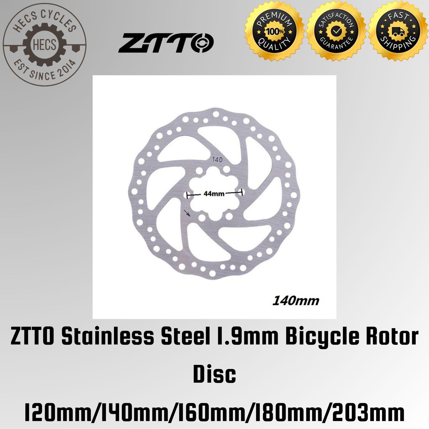 ZTTO Stainless Steel 1.9mm Bicycle Rotor Disc 120mm/140mm/160mm/180mm/203mm