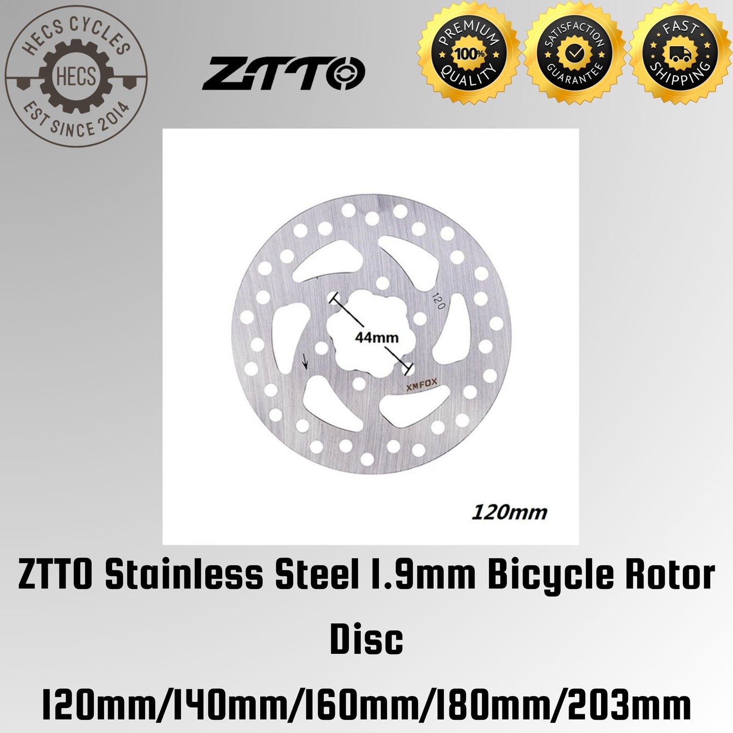 ZTTO Stainless Steel 1.9mm Bicycle Rotor Disc 120mm/140mm/160mm/180mm/203mm