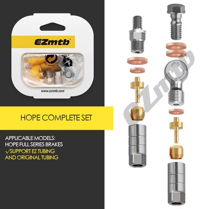EZmtb Hydraulic Brake Hose Fittings Set Banjo Joint Connectors for Shimano Sram Magura Hope Formula