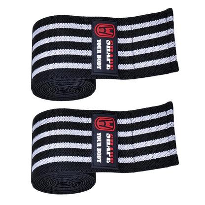 1 Pair Weightlifting Elastic Bandage Kneepad Protective Gear Knee Wraps Support Brace for Gym Fitness Workout