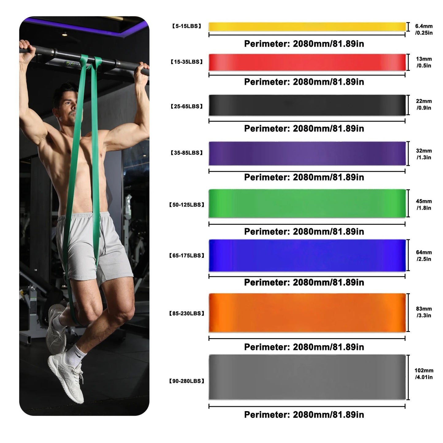 Elastic Training Loop Resistance Bands Gym Home Fitness Yoga Pull Up Assist Crossfit Workout Equipment