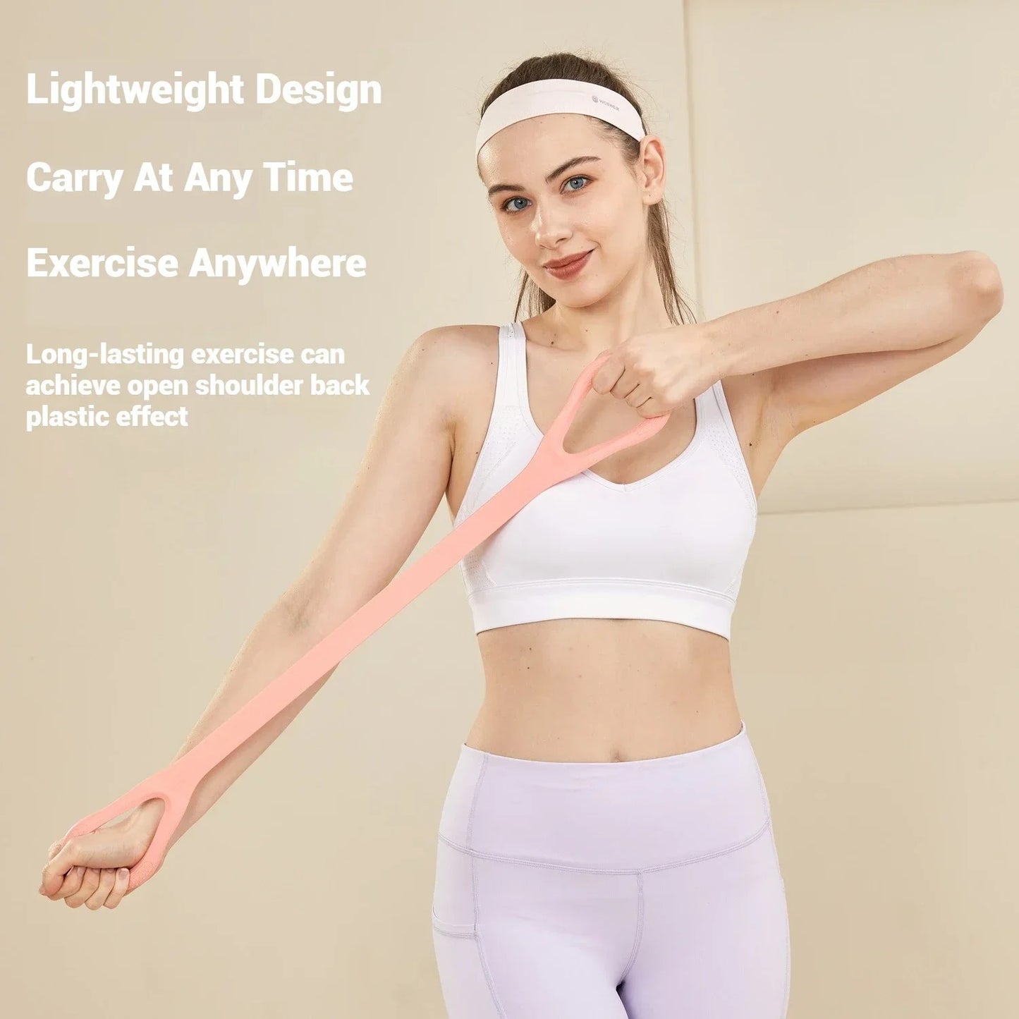 Figure Eight Yoga Band for Women Soft Elastic Band for Back Leg Open Shoulder Tension Relief Home Exercise