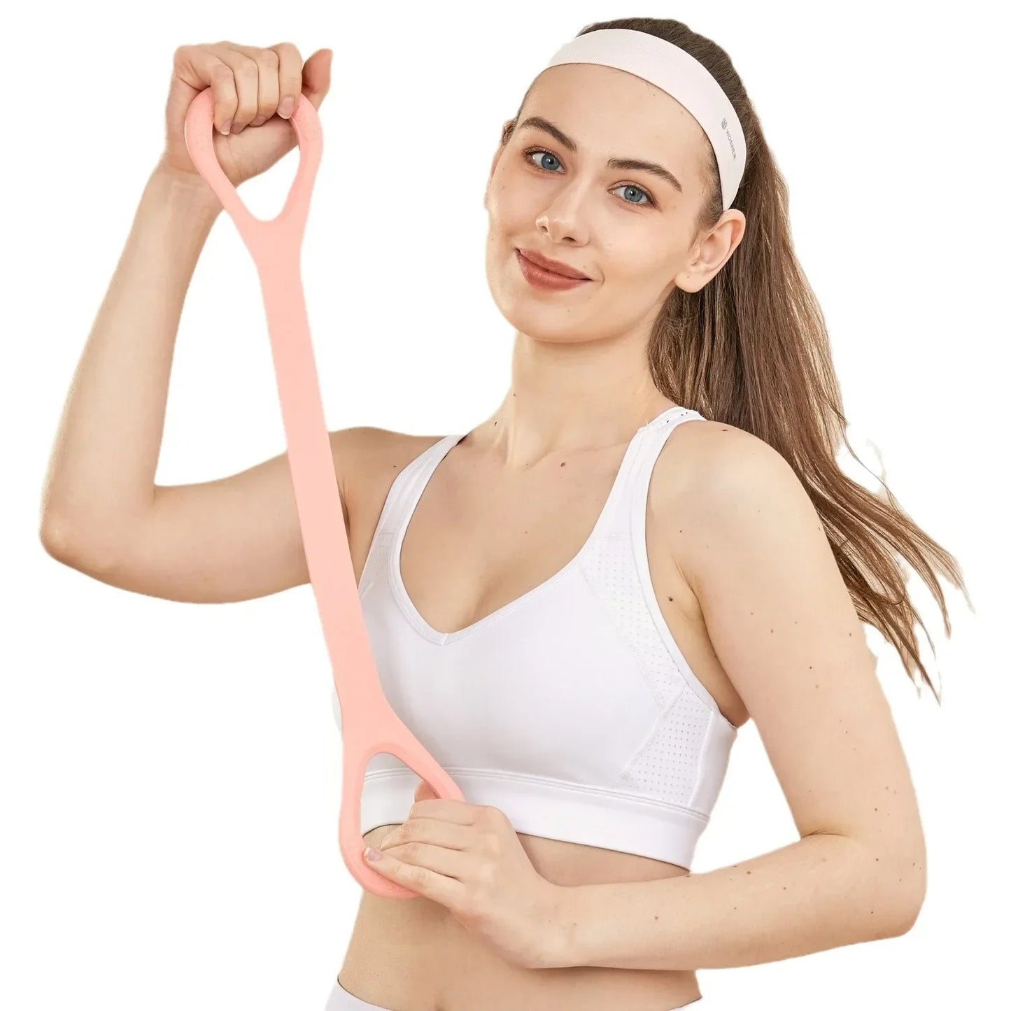 Figure Eight Yoga Band for Women Soft Elastic Band for Back Leg Open Shoulder Tension Relief Home Exercise