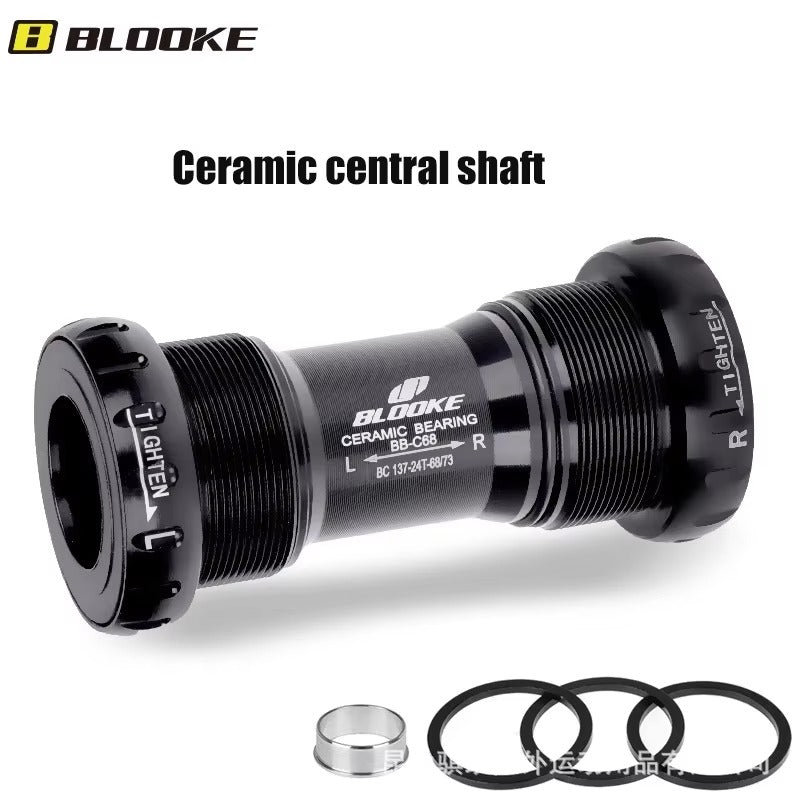 BLOOKE BB 68mm 73mm Aluminum MTB Sealed Steel Ceramic Bearing 24mm Spindle Bottom Bracket
